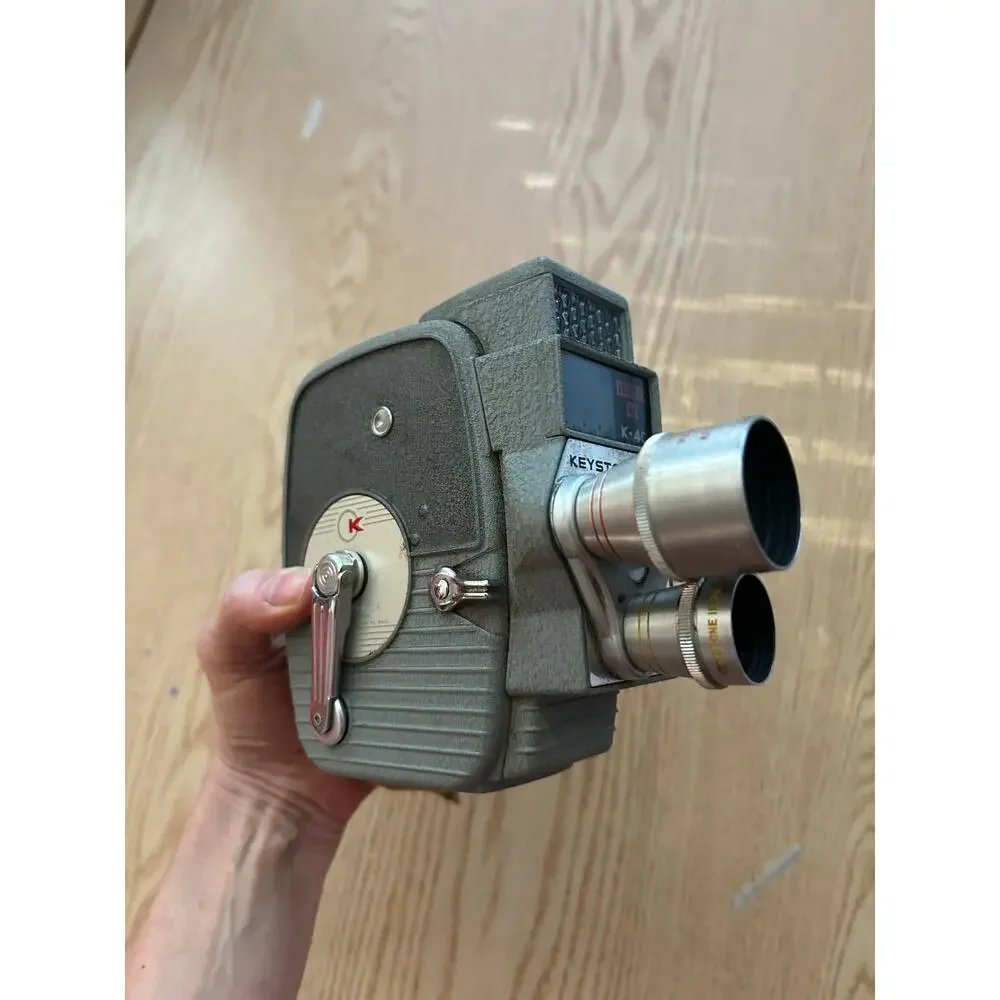 Vintage 1950's Keystone K-4C Electric Eye 8MM Movie Camera Wide Angle 3 Lens